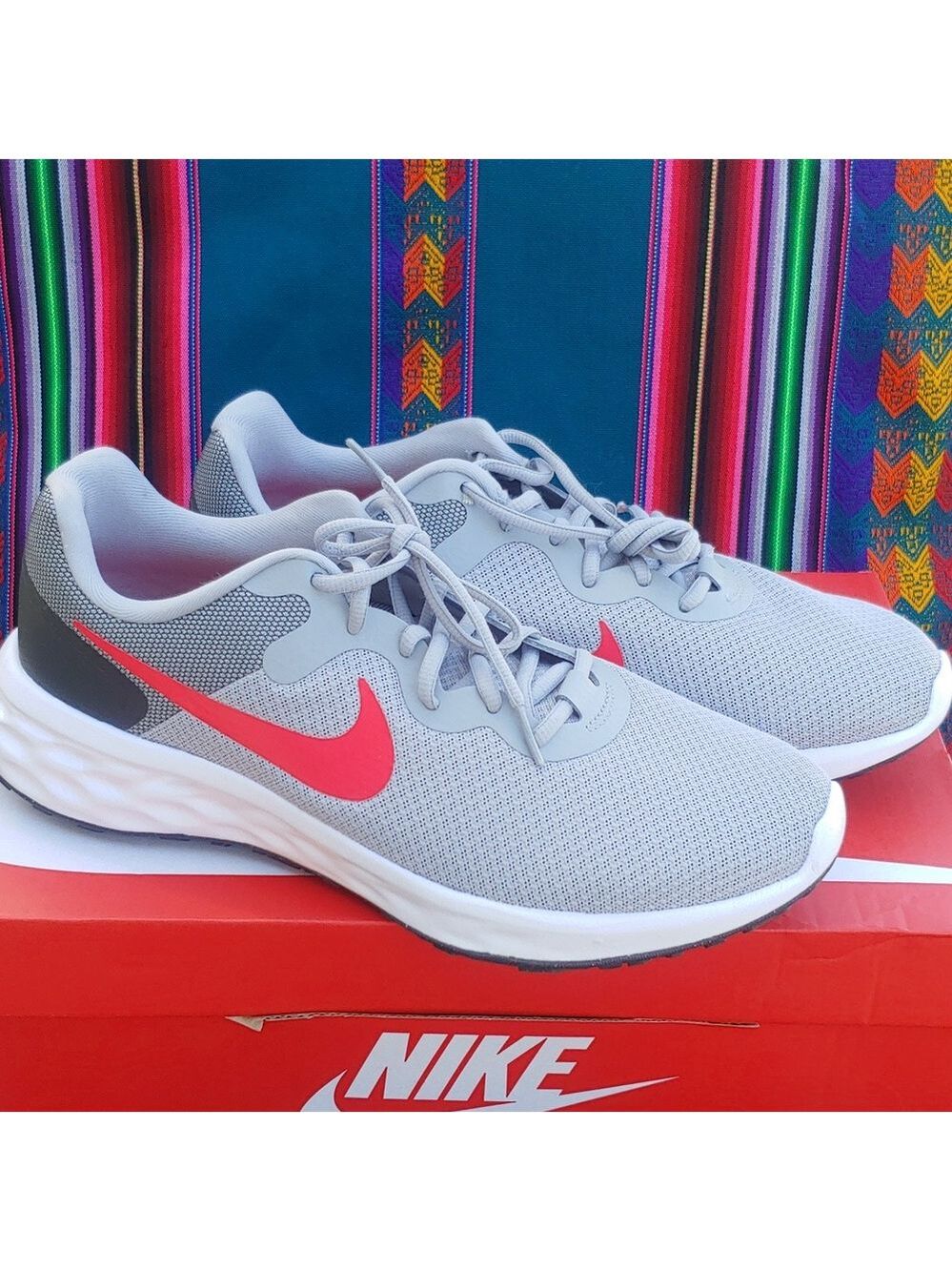 Nike Women's Revolution 6 Gray and Red Athletic Running Shoes size 10.5 NWT